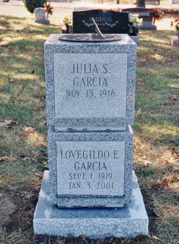 Cremation Monument and Marker Gray Granite Memorial with Sundial