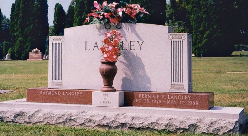 Langley Gray and Red Monument with Initial Letter Vase